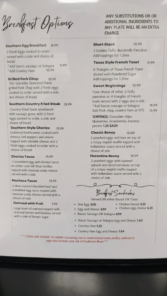 Menu Southern Egg Cafe-1